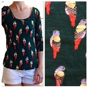 18 Anthropologie Top 🛍️Postmark Forest Fete Birdshop S clearance